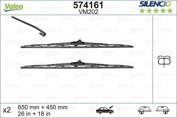 VALEO SILENCIO PERFORMANCE Ablaktörlő lapát 574161_VALEO